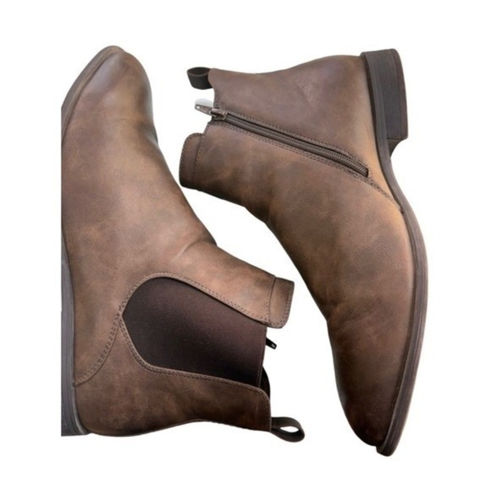 Frye & Co Michael Chelsea Boots Men's 13M Brown Leather Side Zip Ankle